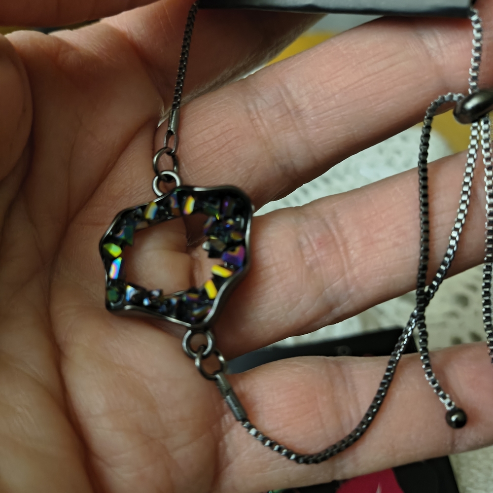 7 PC Paparazzi Oil Spill Heart Necklace Set NWT - Picture 14 of 16